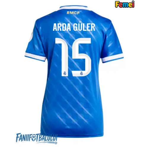 Real Madrid Arda Guler #15 Tricou Fotbal Replică 2025-26 Femei Treilea Real Madrid Arda Guler #15 Tricou Fotbal Replică 2025-26 Femei Treilea